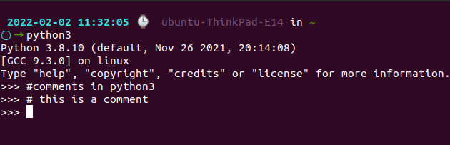 Comments in Python3