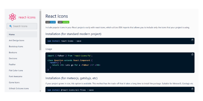 React Icons 