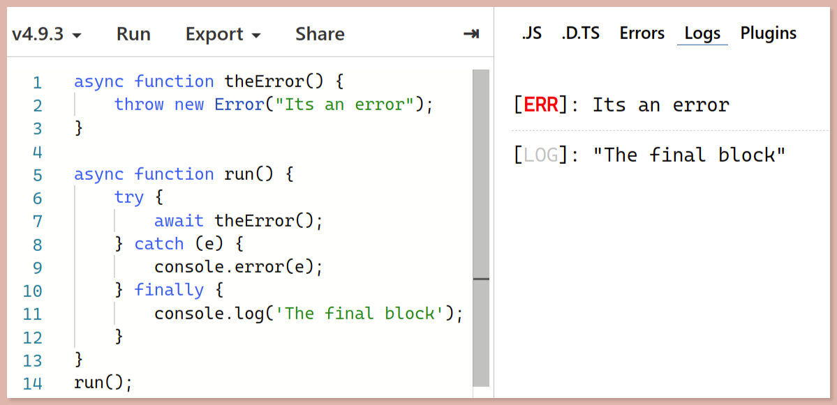 Error Handling in async/await