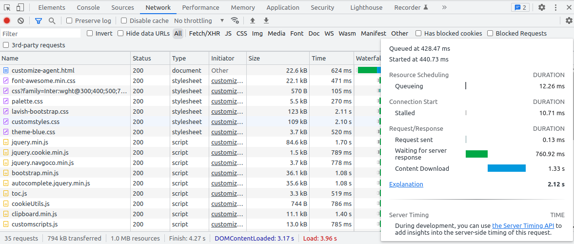 Chrome Developer tool