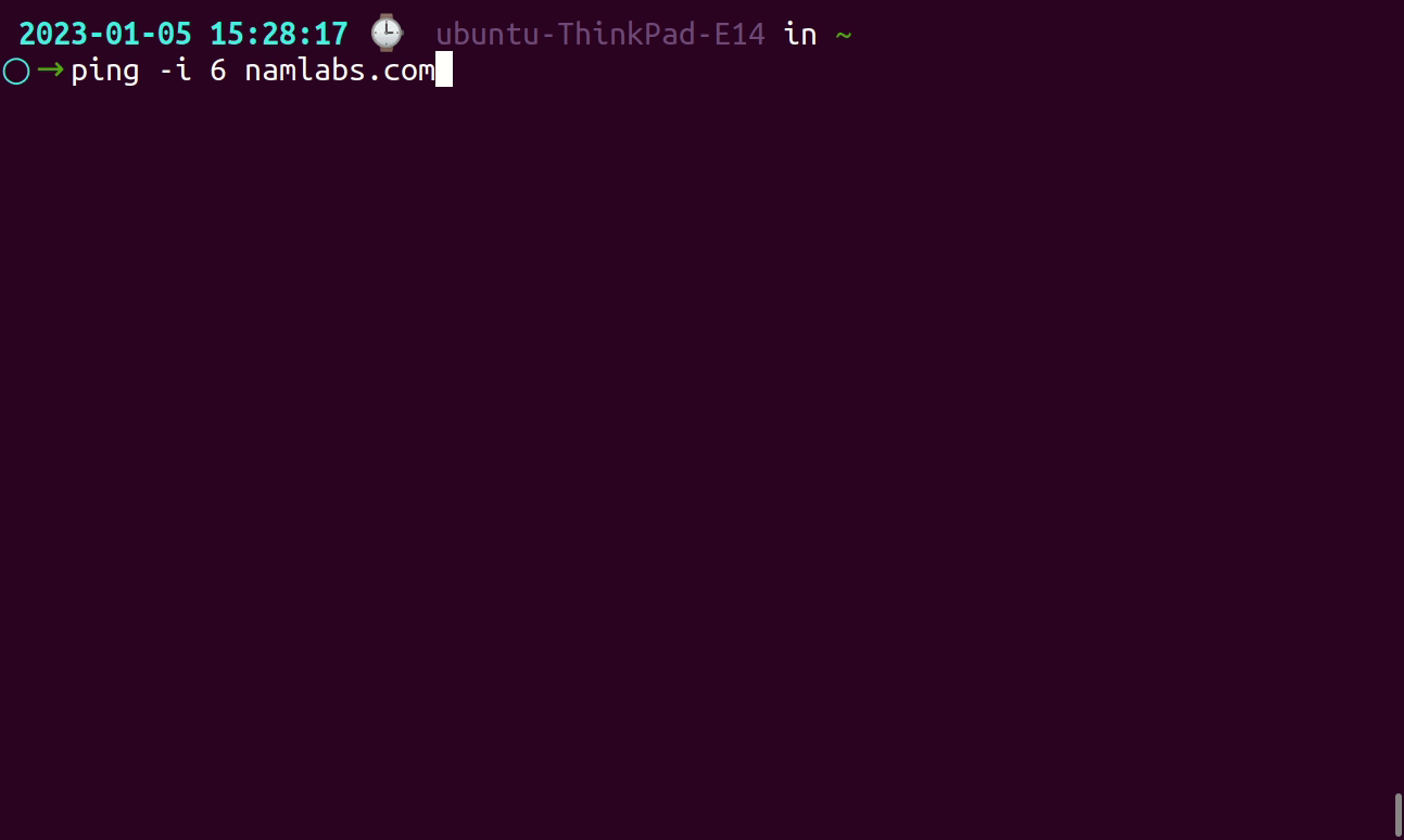 ping interval command in Linux