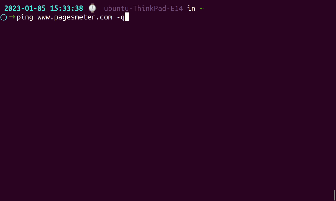 Ping quiet command in Linux