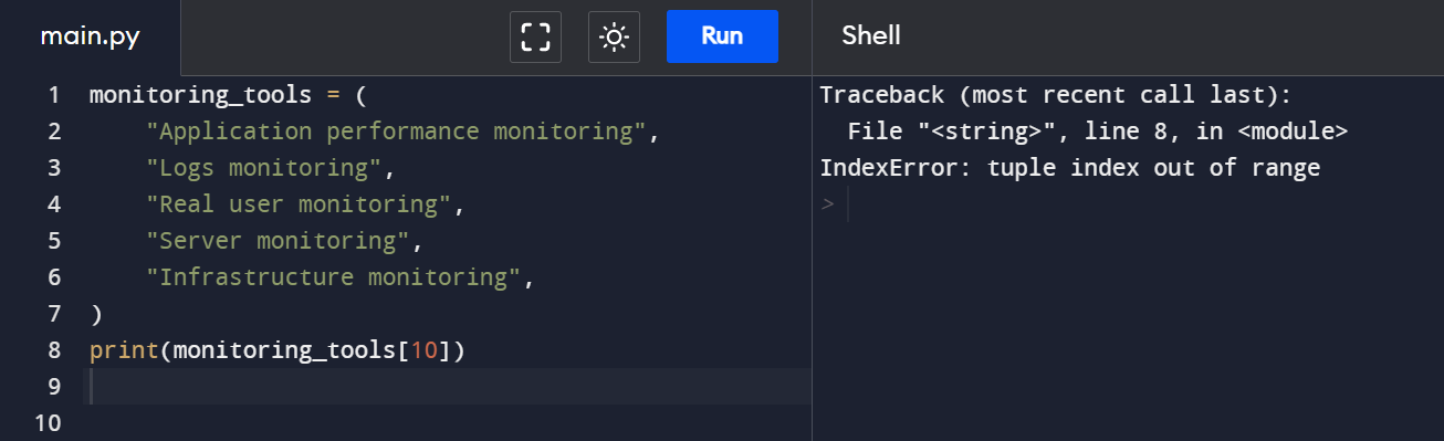  Tuple Indexing Example 4