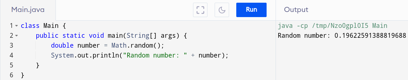 Math.random() in Java