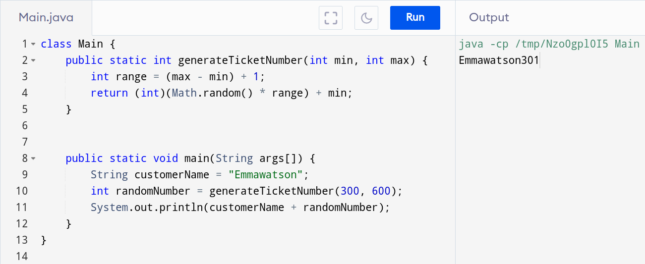 Java Math.random() Number Between two numbers