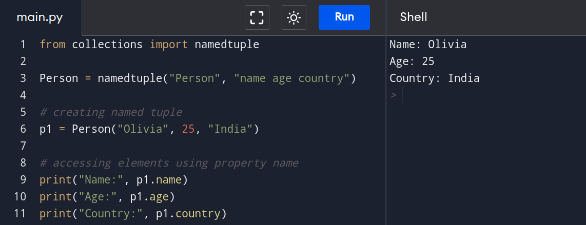 Named Tuple in Python