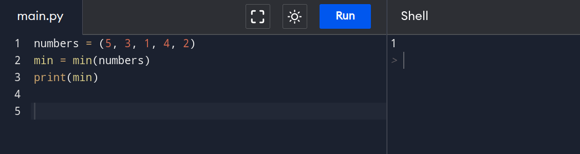 Tuple Min in Python Example 1