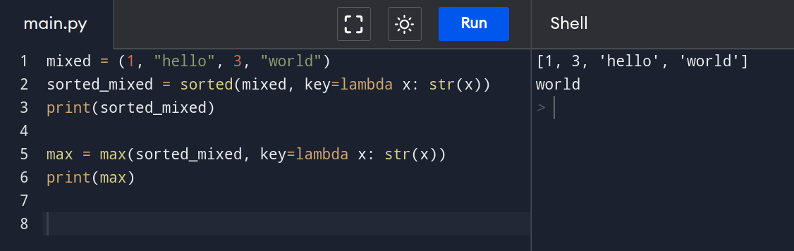 Tuple Max in Python Example 2