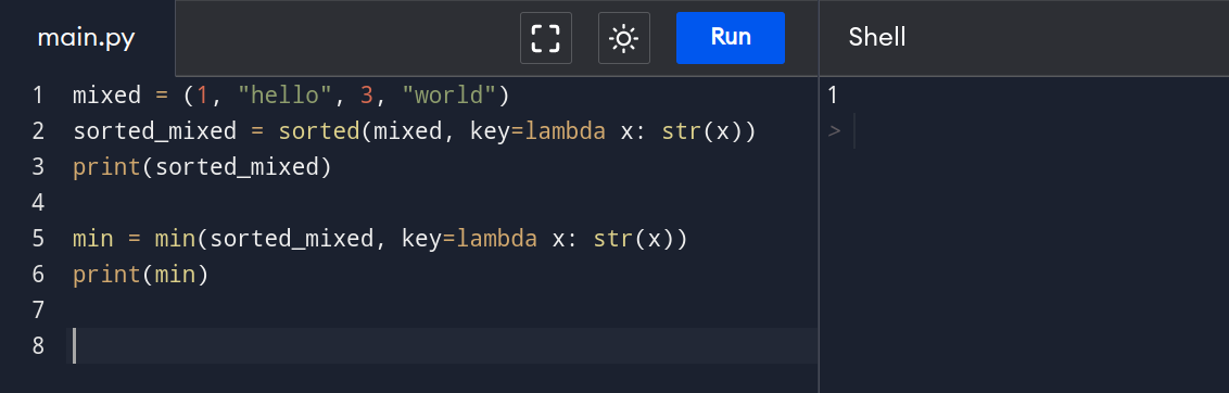 Tuple Min in Python Example 2