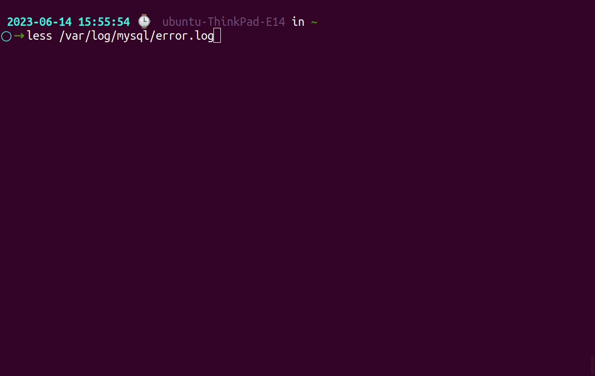 less Linux Log Command