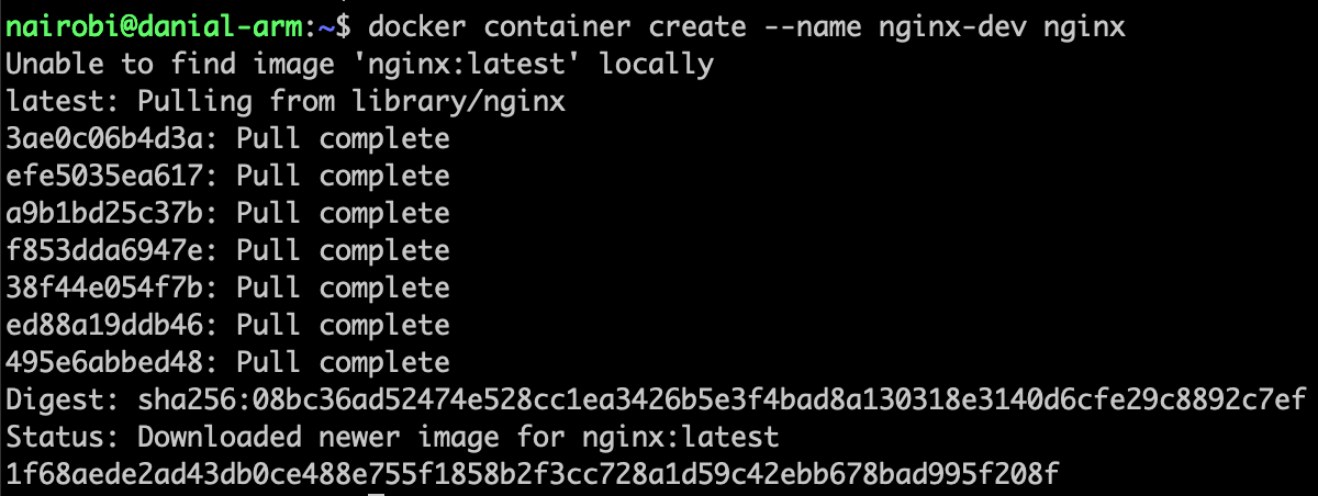 Docker Create Container