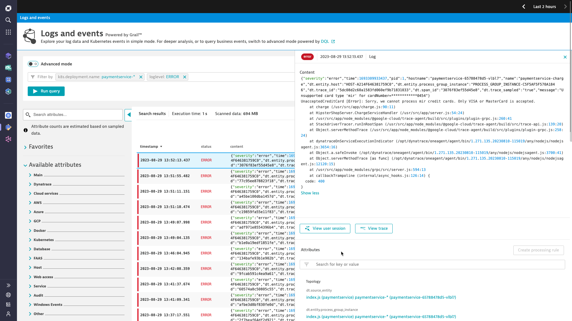 Dynatrace Log Monitoring Tool