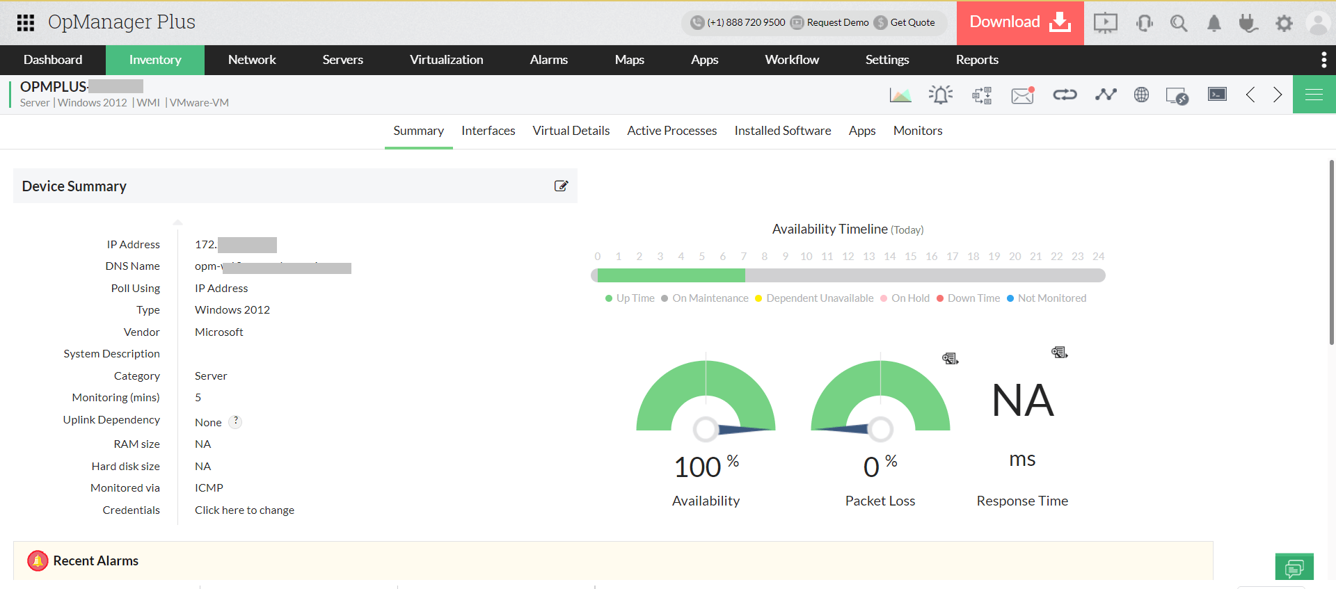 OpManager Infra Monitoring