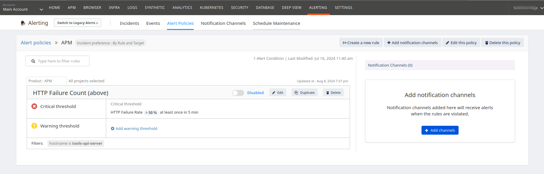 Atatus Alerting and Notifications