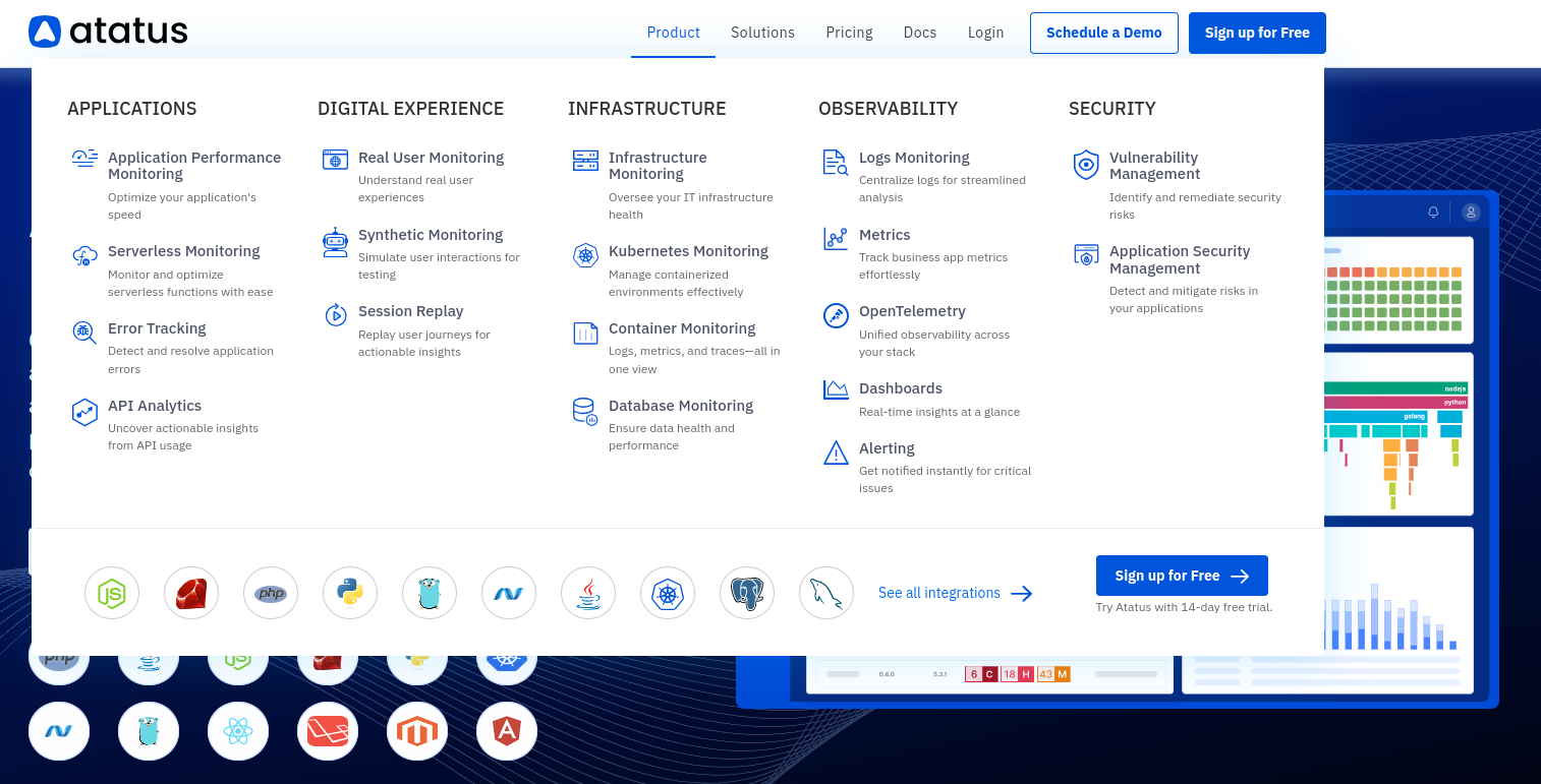 Atatus - a full-stack observability platform