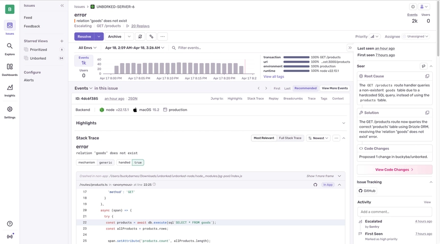 Sentry - New Relic Alternative
