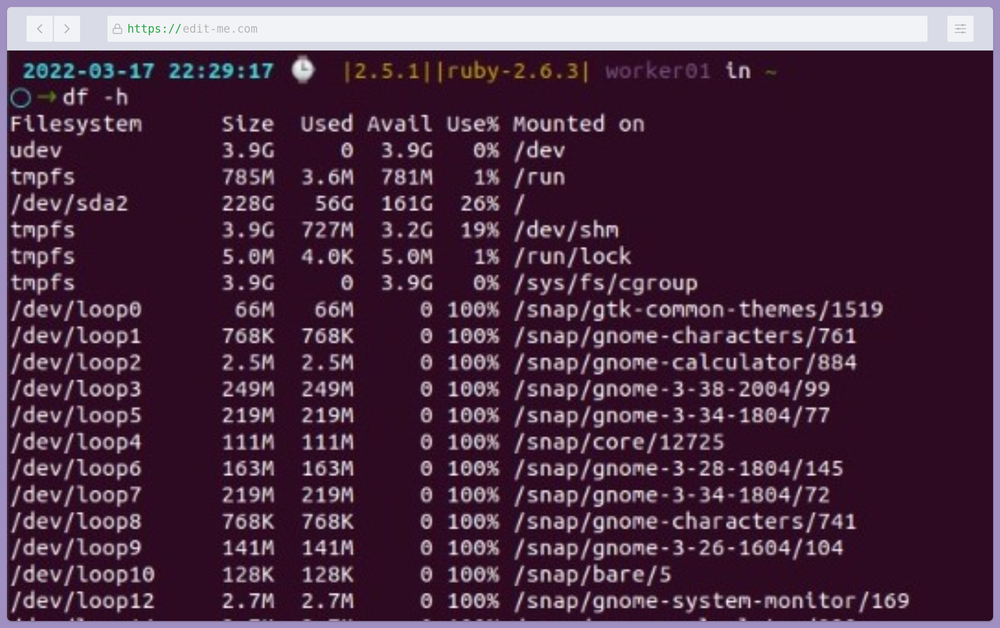 Df command in linux with examples