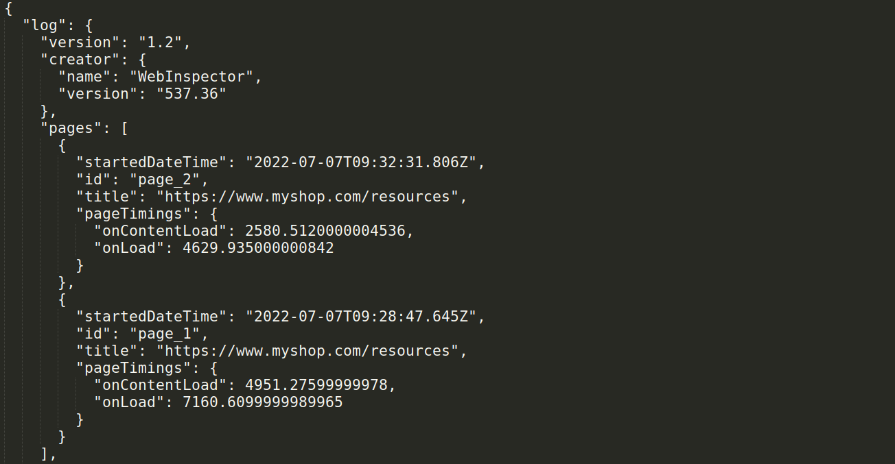 A HAR file Pro Tips for Developers