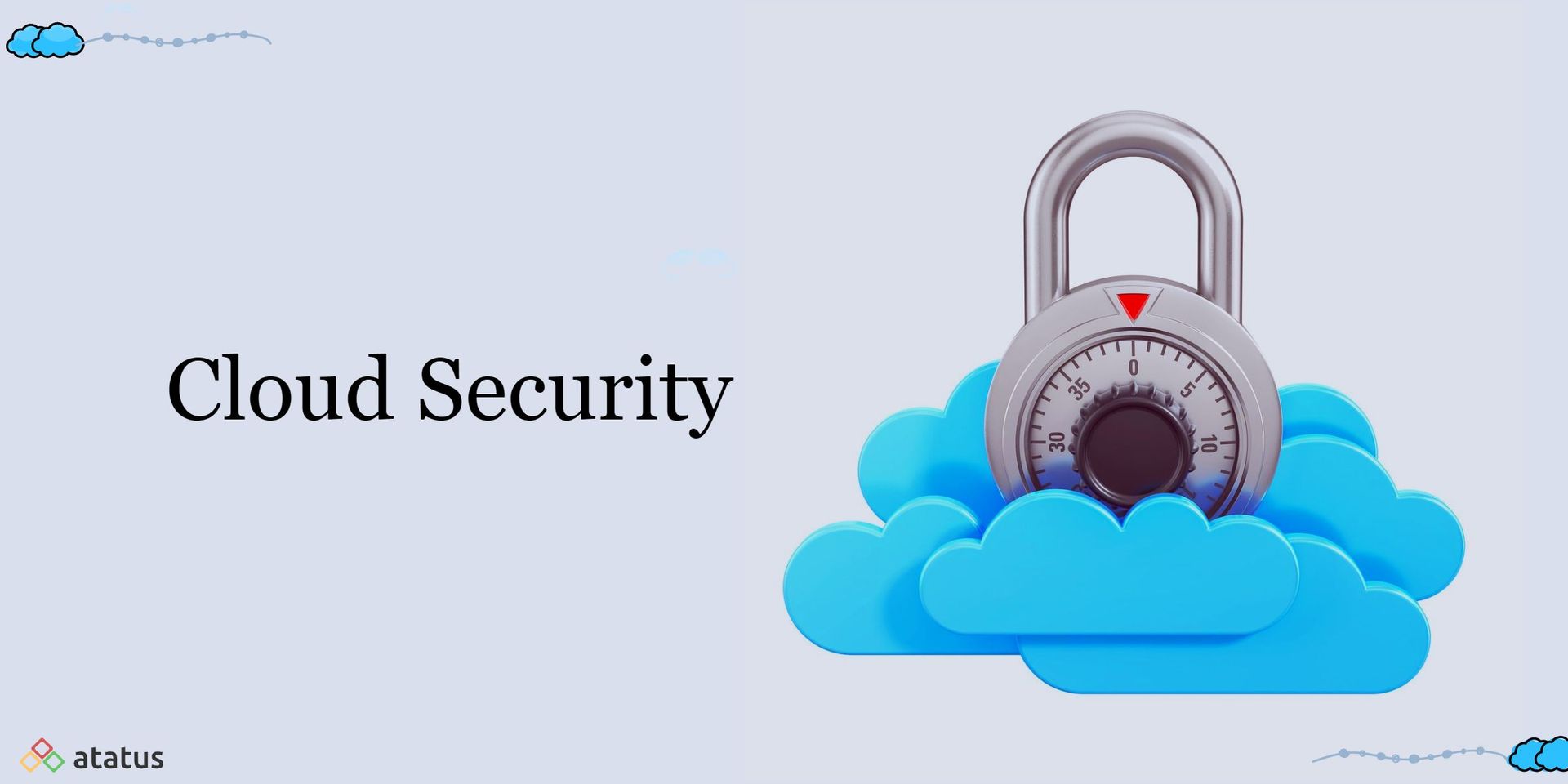  A padlock sits on top of a cloud representing cloud security measures for data protection.