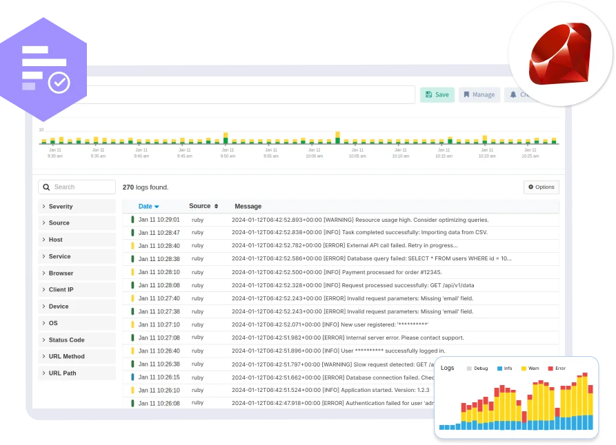 Ruby Logs Monitoring