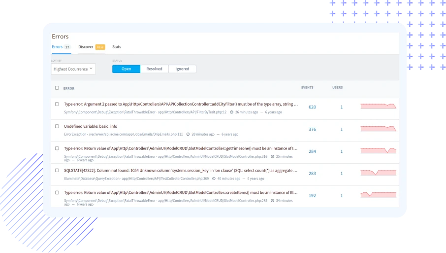 Exceptions with Stacktrace